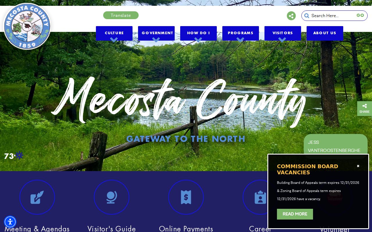 Mecosta County building where Mecosta County warrant records and court offices are kept